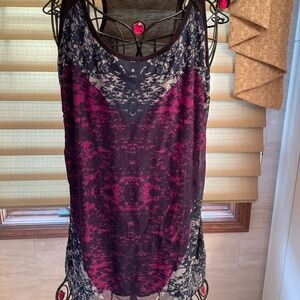 CAbi Women's Size Medium Heart of Love Black Overlay Tank Top